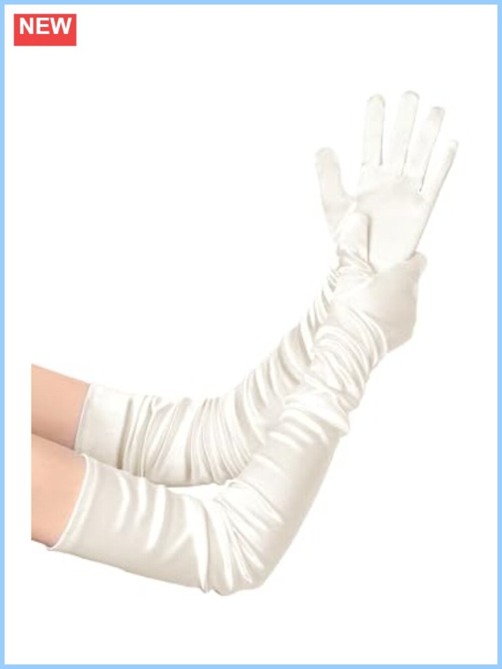 Long Satin Opera Gloves 27.6" Stretchy Upper Arm Vintage Costume